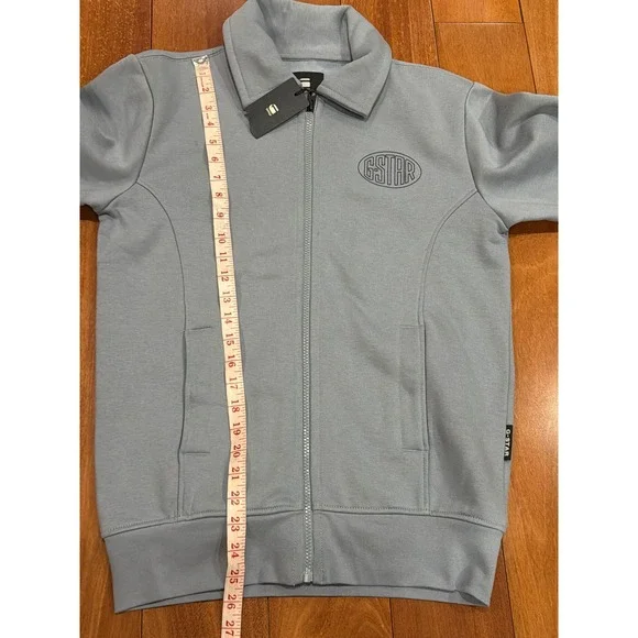 NWT G-Star RAW Polo Collar Zip Thru Sweatshirt Dim Grey XS D23882-D425-3885